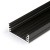 NAPUS profil Přisazený, stropní profil pro LED pásky, materiál hliník, povrch černý, max šířka LED pásků w=24mm, rozměry 32x11mm, l=2000mm