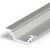 BIDENT profil Rohový profil pro LED pásky sklon 45°, materiál hliník, povrch elox šedostříbrný mat, max šířka LED pásků w=10mm, rozměry 17,8x17,8mm, l=4000mm