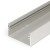 BARTIAS profil Přisazený pro LED pásky, materiál hliník, povrch elox šedostříbrný mat, max šířka LED pásků w=50mm, rozměry 53x28mm, l=4000mm