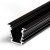 BASSIA profil Vestavný, zápustný profil pro LED pásky, materiál hliník, povrch černý, max šířka LED pásků w=10mm, rozměry 23,4x19mm, l=2000mm