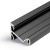 CHIMA profil 14 Přisazený, rohový profil pro LED pásky, sklon 60° nebo 30°, materiál hliník, povrch černý, max šířka LED pásků w=14mm, rozměry 24x19,4mm, l=2000mm