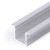 CANATIA profil Vestavný, zápustný profil pro LED pásky, materiál hliník, povrch surový, max šířka LED pásků w=10mm, rozměry 12x18,8mm, l=2000mm