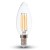 LED žárovka svíčková, těleso kov šedostříbrná, krycí sklo čiré, LED 4W, teplá 2700K, 400lm, E14, 230V, tř.1, rozměry d=35mm, h=100mm