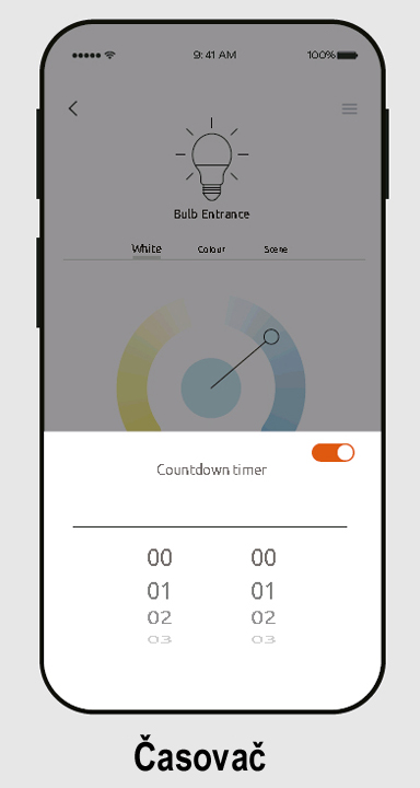 Funkce časovače osvětlení Tuya.